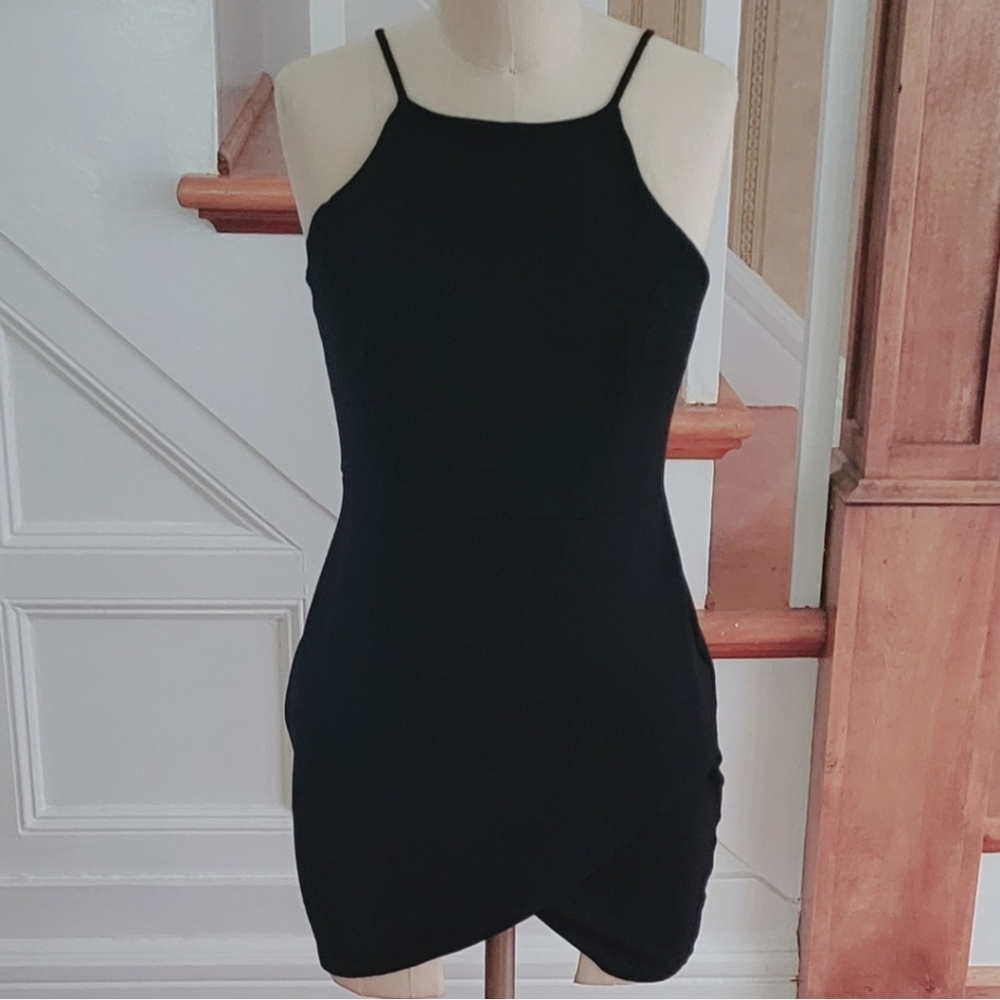 LULU'S Late Night Plans Bodycon Black Dress Size Small